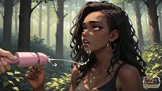 Ein knisternder, sengender honig hat einen Wahnsinnigen Wald-Sex mit einem Spermaspritzen. Es ist der beste dunkle XXX Porno!