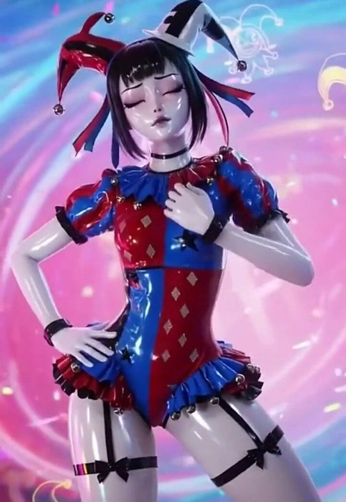 Clown Girl Covered in Thick Cum - Ahegao & Tit Play Compilation