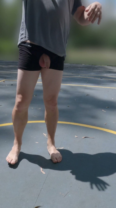 Cock out basketball - new location public dick flash | Clip 1