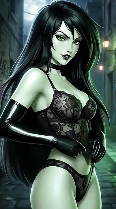 (Gegenereerd door AI) Shego, Elastigirl, Heloise Nerz en Mavis