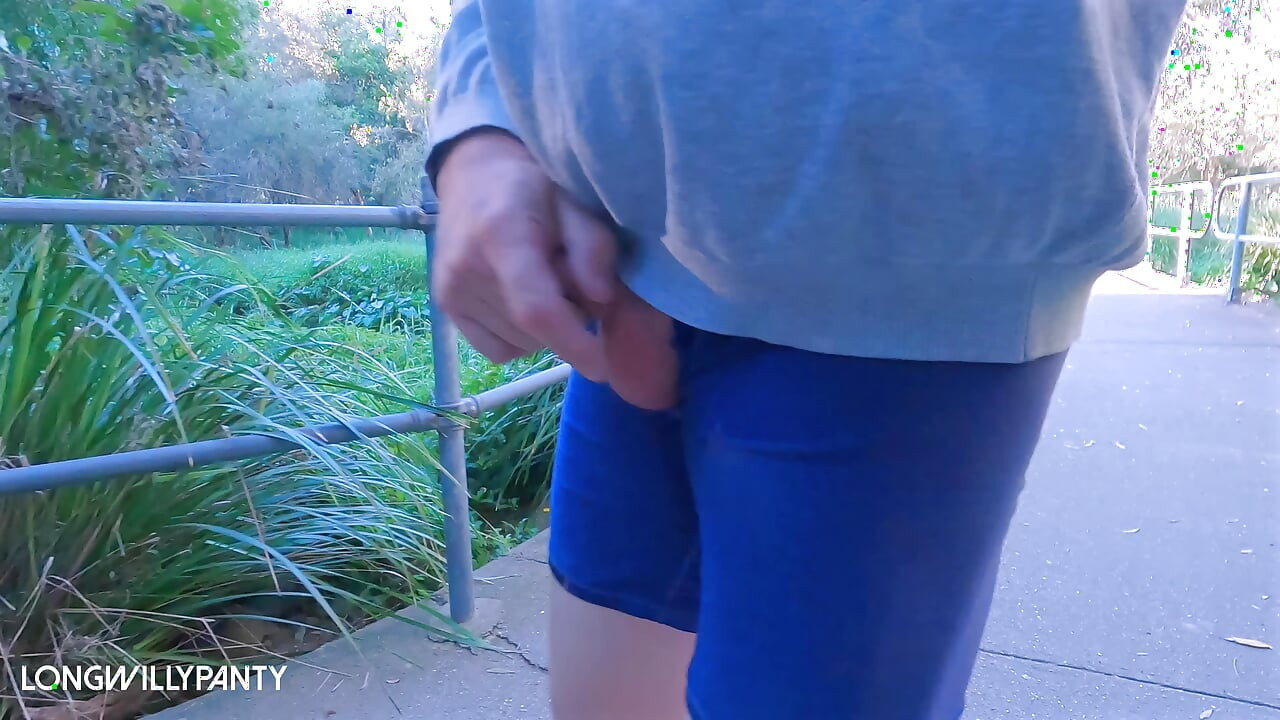 Straight uncut cock walks around with it exposed in public