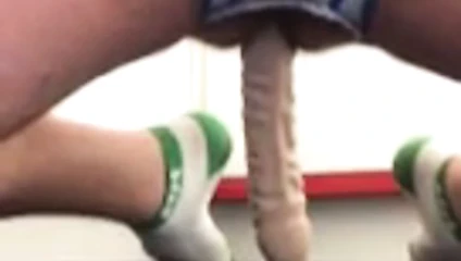 1 GUY SAT ON DILDO