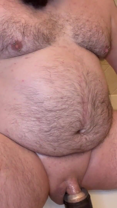 Chubbyfreak37 chubby hairy guy masturbates with sex toy in bathtub – intense orgasm – on Stripchat | Clip 1