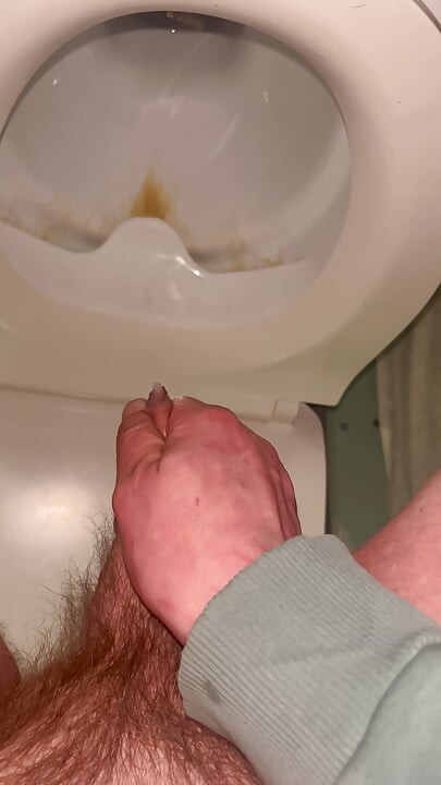 Guy Masturbates in the Toilet, Filming Close-up and in the Toilet