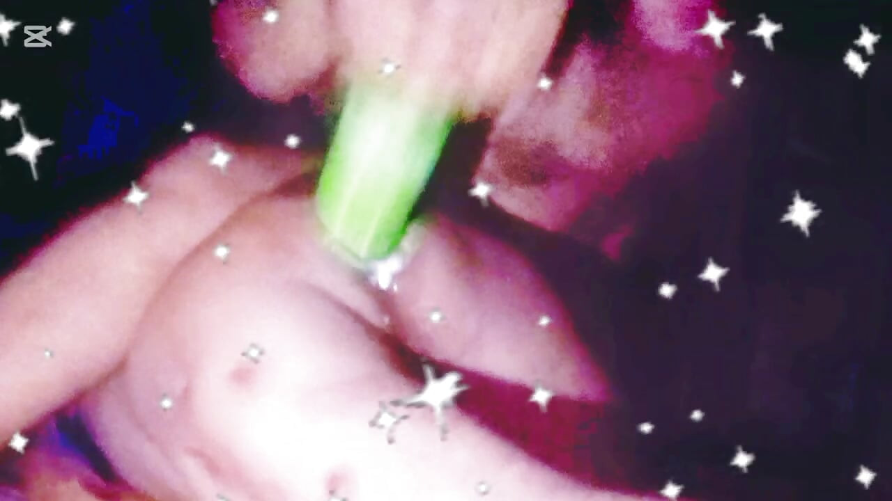 Girl friend fucked her boy friends by Big cucumber.