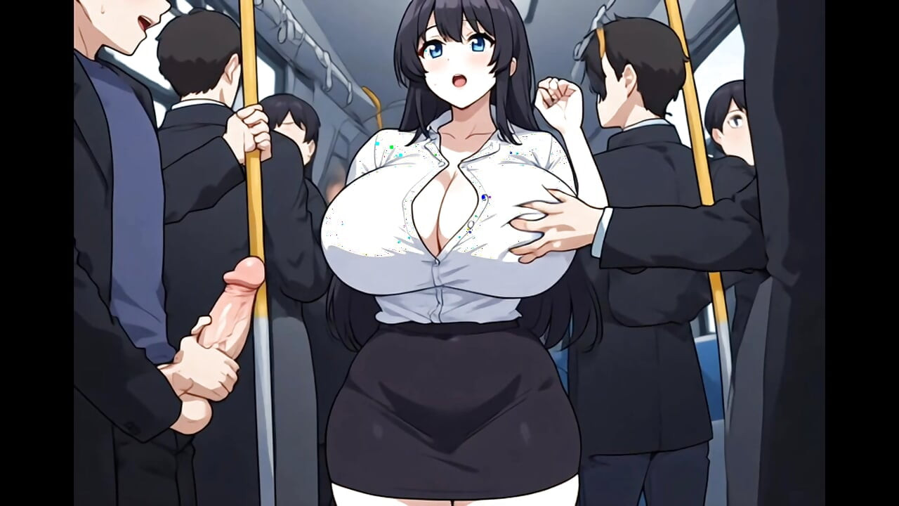 Anime public bus threesome sex