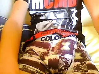 Horny 18 year old jerks huge cock