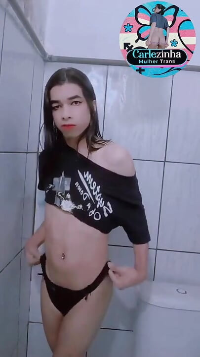 She Carlazinha Naked Female Trans Woman Carles in Her Panties