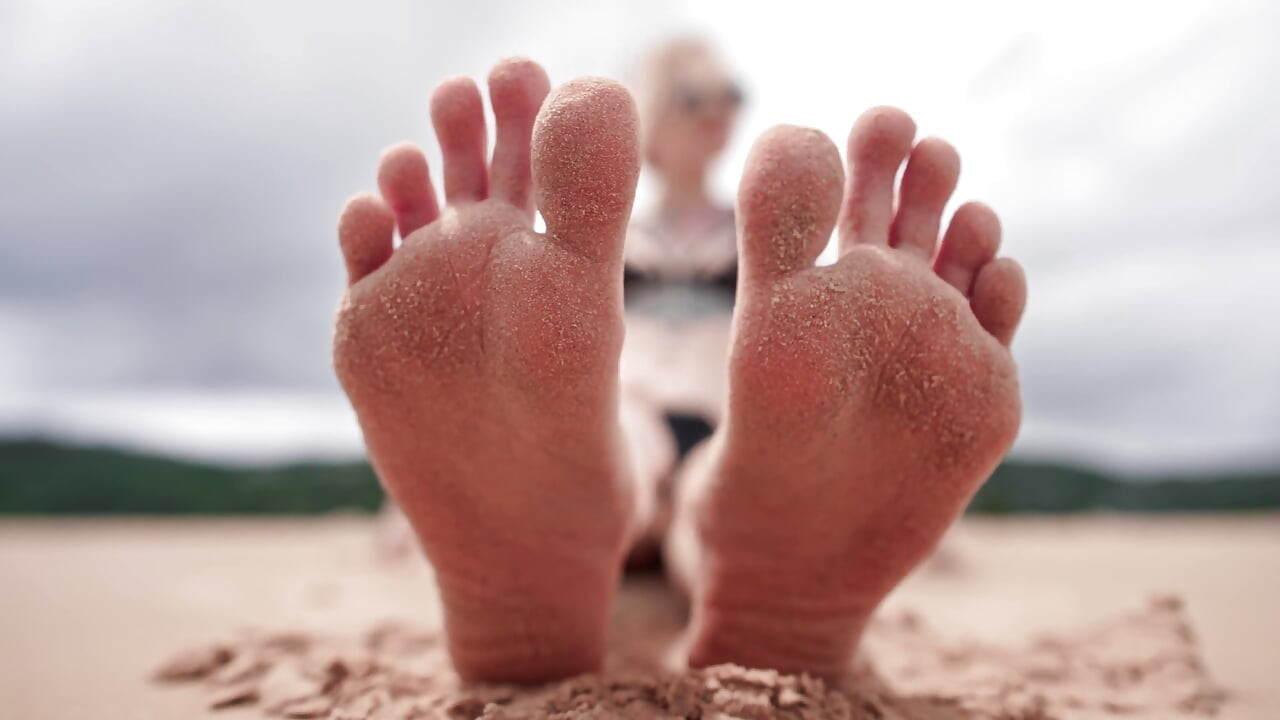 Worship My Feet on Public Beach and Get My Permission to Cum