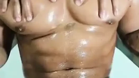 Junior Andres gets nipple played and pec massage