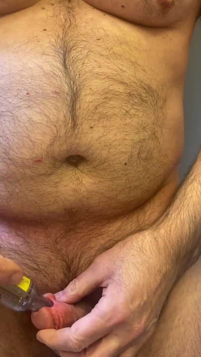 Epic moment from "Sounding with a little bottle inside my peehole"