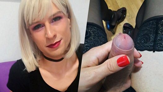 Sweet Janine indulges in self vibrant pleasure (with precum)