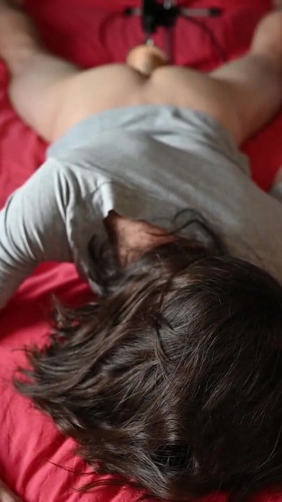 MiaMia strokes her hair while she's being kissed on the bed | Clip 1