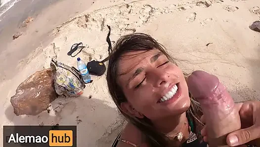 Brezilya'nın en paradisiacal plajında dreadhot ile vahşi seks