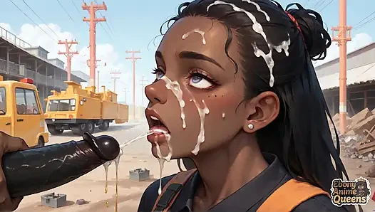 Si cantik kulit hitam dengan rambut yang aduhai lagi asik pria kulit hitam sampai muncrat berjemur!