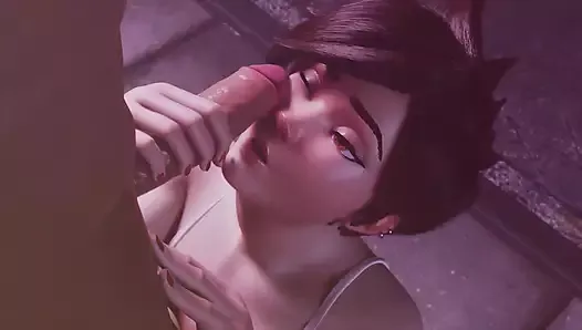 Overwatch Young Beauty Tracer Loves to Suck Cocks