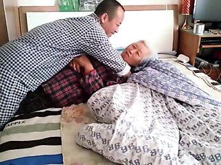 Amateur Asian Granny With Younger