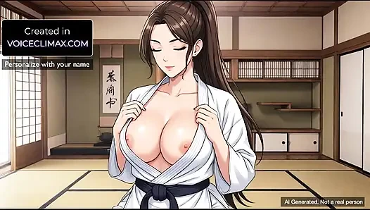 Karate Teacher Flashes Big Tits & Starts ASMR JOI Session in Empty Dojo at Trial Karate Class - Hentai F4M Anime