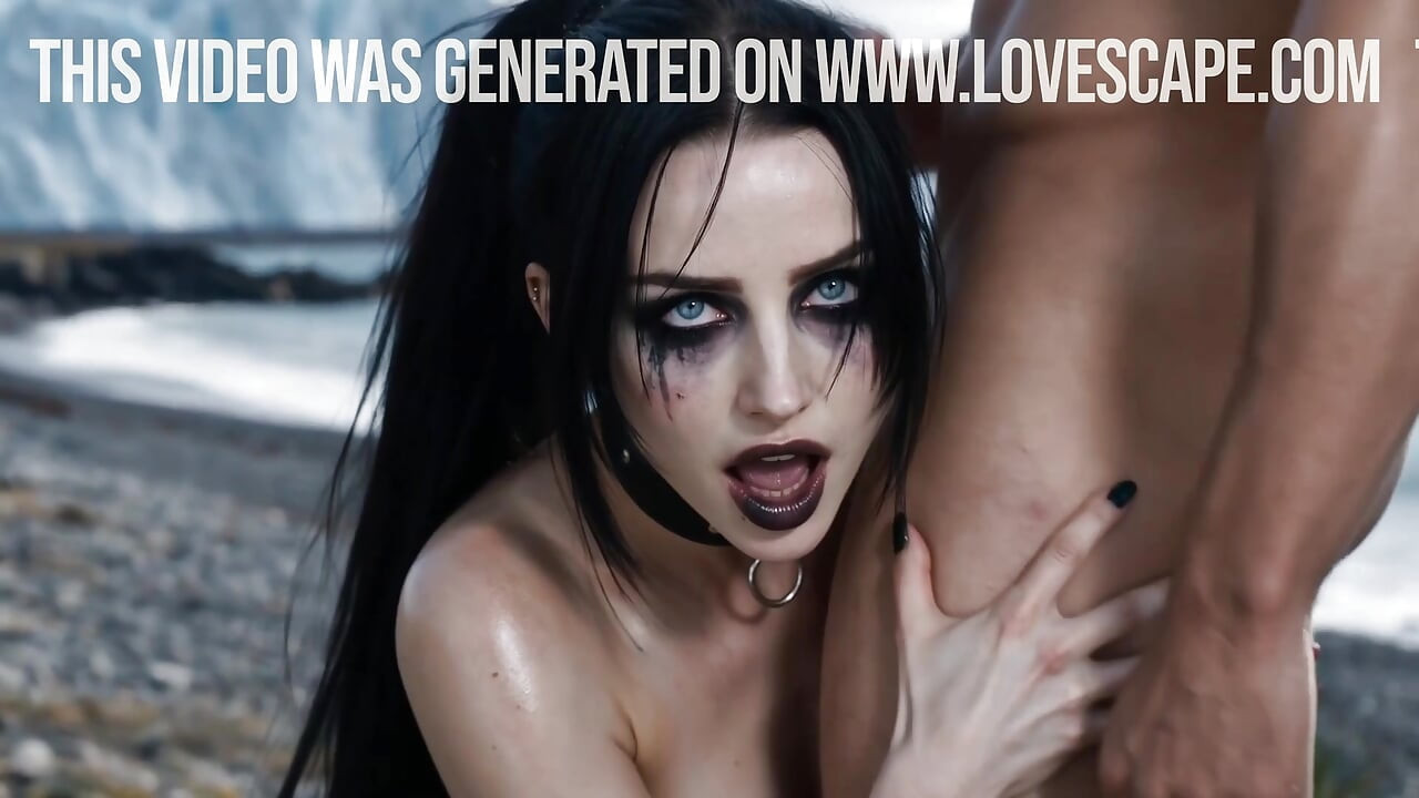 Busty Goth Rough Pounding On Icy Beach (AI)