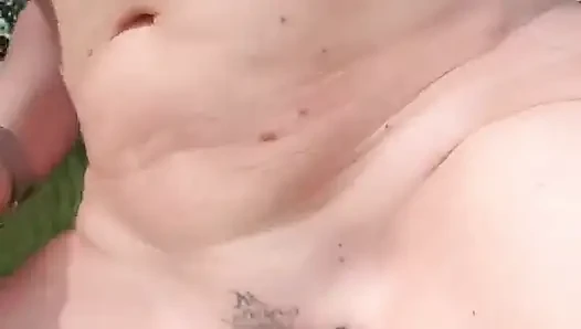 Unrestrained Nude Run with Splashes at the Lake