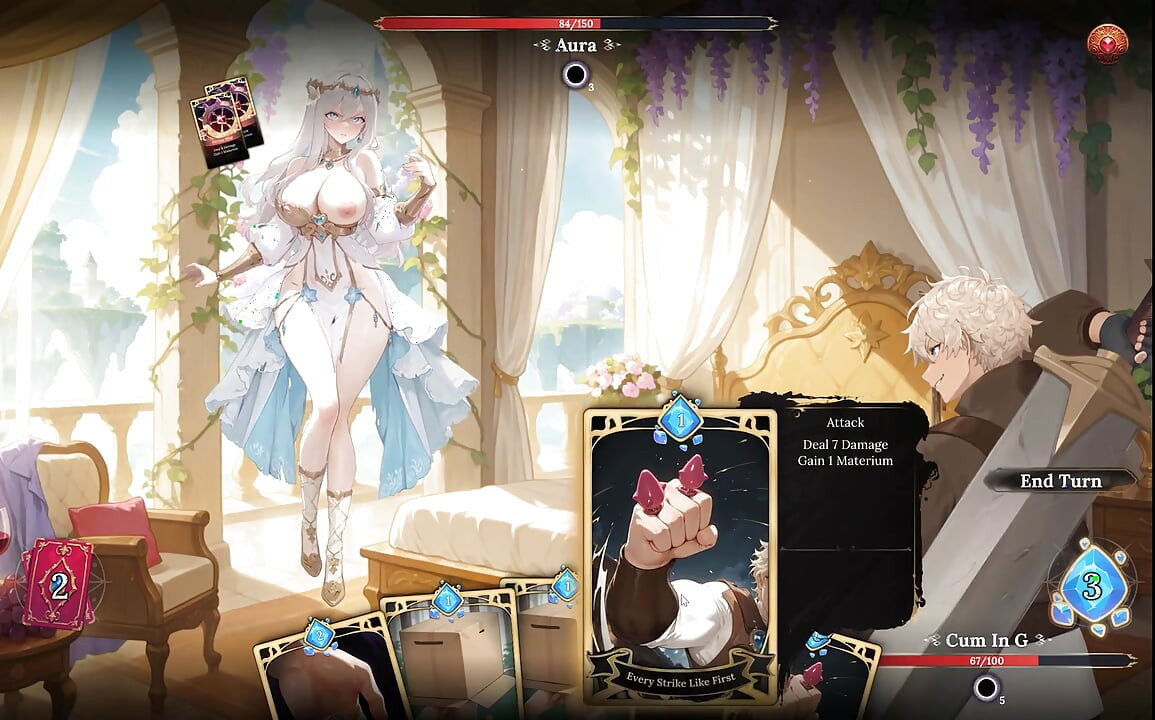 Aura 2 Lust of the Gods Hentai Game Ep.1 Stripping SEX battle with my GODDESS WIFE !