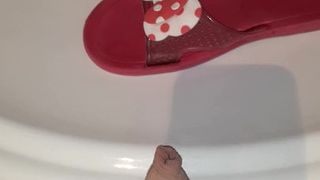 Hot piss on girlfriend shoes