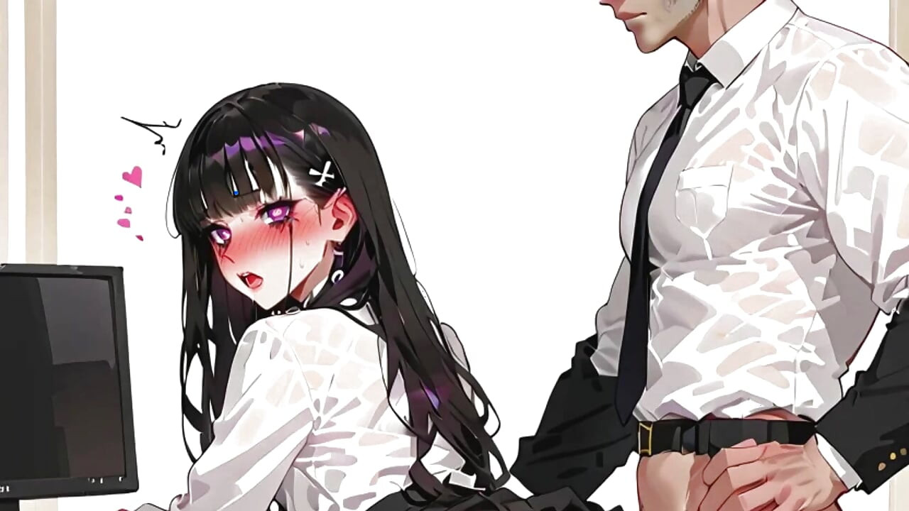 Goth Trans Femboy Couldn't Resist and Sat on Her Best Friend's Cock for the First Time. Hentai Yaoi Animation.