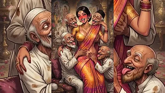 Tante seksi india dan kakak ipar india didominasi sama pria muslim kotor - grup seks di tempat umum & korupsi