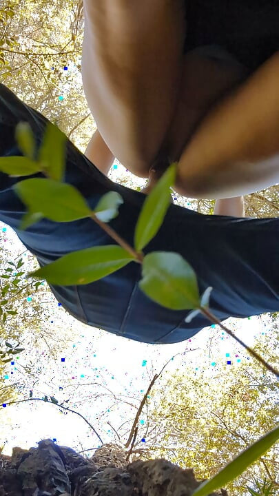 Amateur couple improvises a sudden fuck in the woods