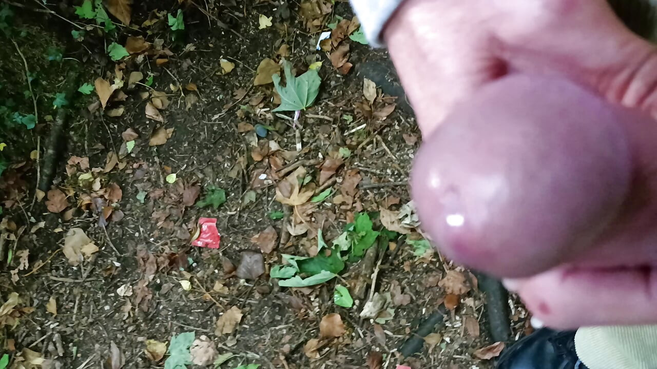 Big Uncut Cock Out Walking, Pissing, Wanking in the Woods Wearing Cords - Rockard Daddy