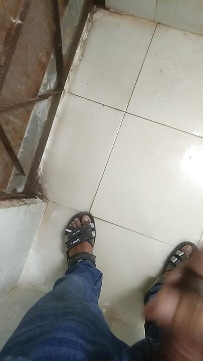 The electricity went out when I was in the office bathroom