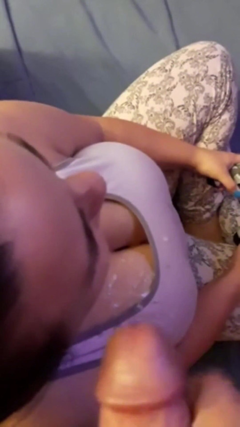 Surprise facial for gaming step sister and flinches | Clip 1