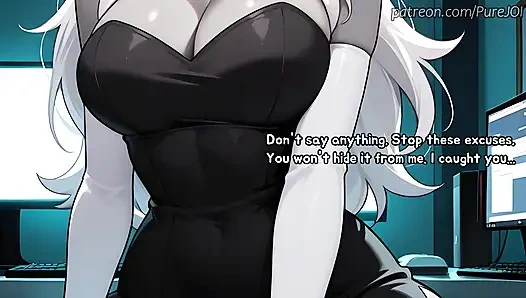 Carmilla Carmine caught her employee masturbating in the office (Dildo JOI)