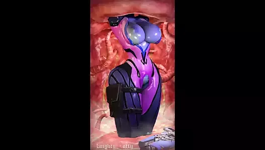 Widowmaker's Body Gets Trapped In a Tentacle Room With Her Tits Out