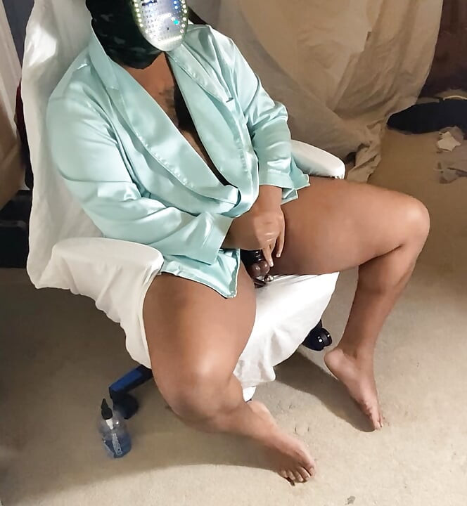 Light Up Masked Man Jerking Out A Moaning Cumshot In Silk Robe With Prostate Toy Inserted