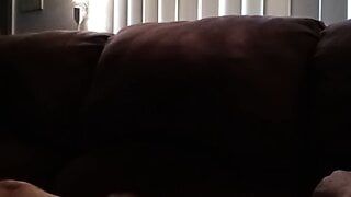 Busting nut on couch