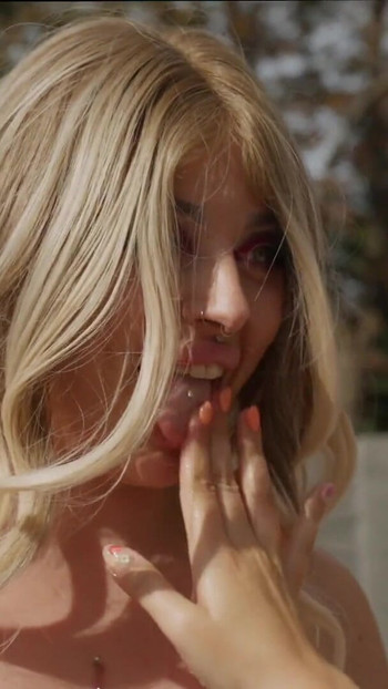 Emotional moment from "15 girls in one big mansion is guaranteed a horny girls only orgy!"