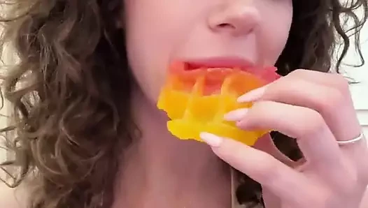 Waffle Eating and Sucking Asmr