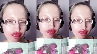 Asmr Sweet Chocolate Eating- Asmr, Eyeglasses, Giantess, Lipstick, Big Lips, Mough, Food, Face Fetish, Long Nails