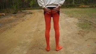 Cum in nylon socks