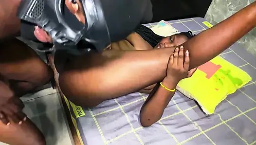 My son friends game to my house with cover face mask & fuck me hardening