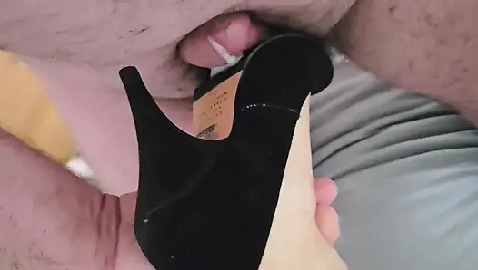 Siyah süet bufalo yuvarlak topuklu 8 cm 36