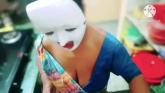 Hot Tamil Step Mom Gave Nice Blow and Get Fucked Her Mouth and Pussy by Her Step Son in the Kitchen