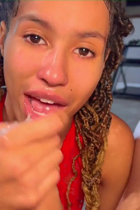 Mixed Race 18 Yr Old Sloppy Deepthroat Blowjob & Cum Facial