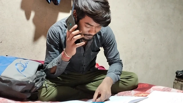 Indian Desi Village Younger College Student and Young Masterji