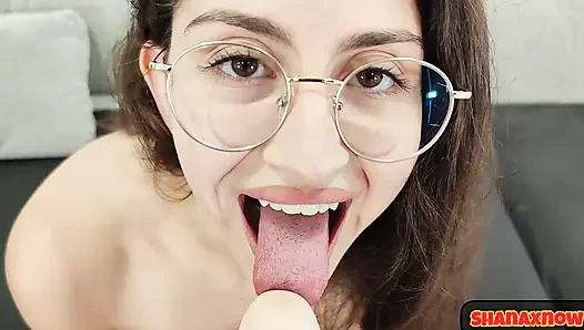 SKIRT ASS PUSSY SHAKING JOI DILDO BJ IN BLACK STOCKINGS