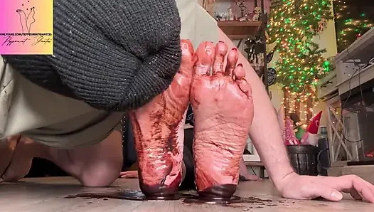 Boyut 16 feet çikolata şurubu ibadeti - yala onları temiz ayak çocuğu