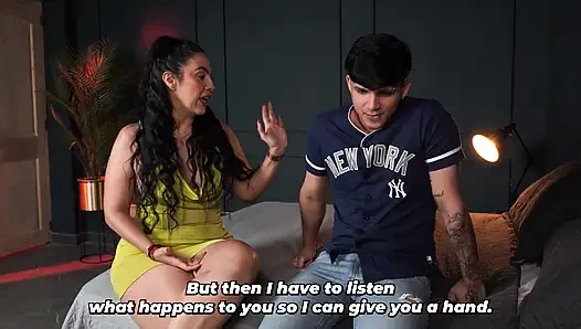 Stepson with no sexual experience learns from the best! - Big-bootied stepmother