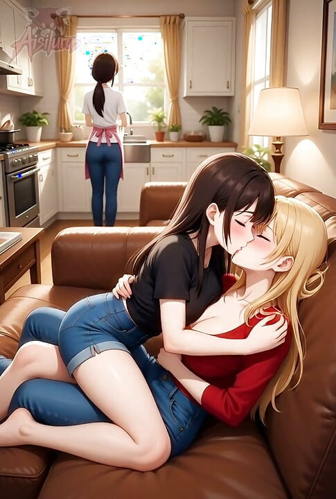 Tanpa Telanjang, Hanya Ciuman Mesum - Blonde Bergoyang di Pangkuannya