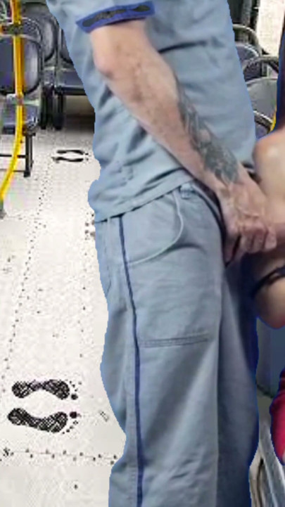 Naughty man thighing women on the bus and rubbing cock on women in public! | Clip 2